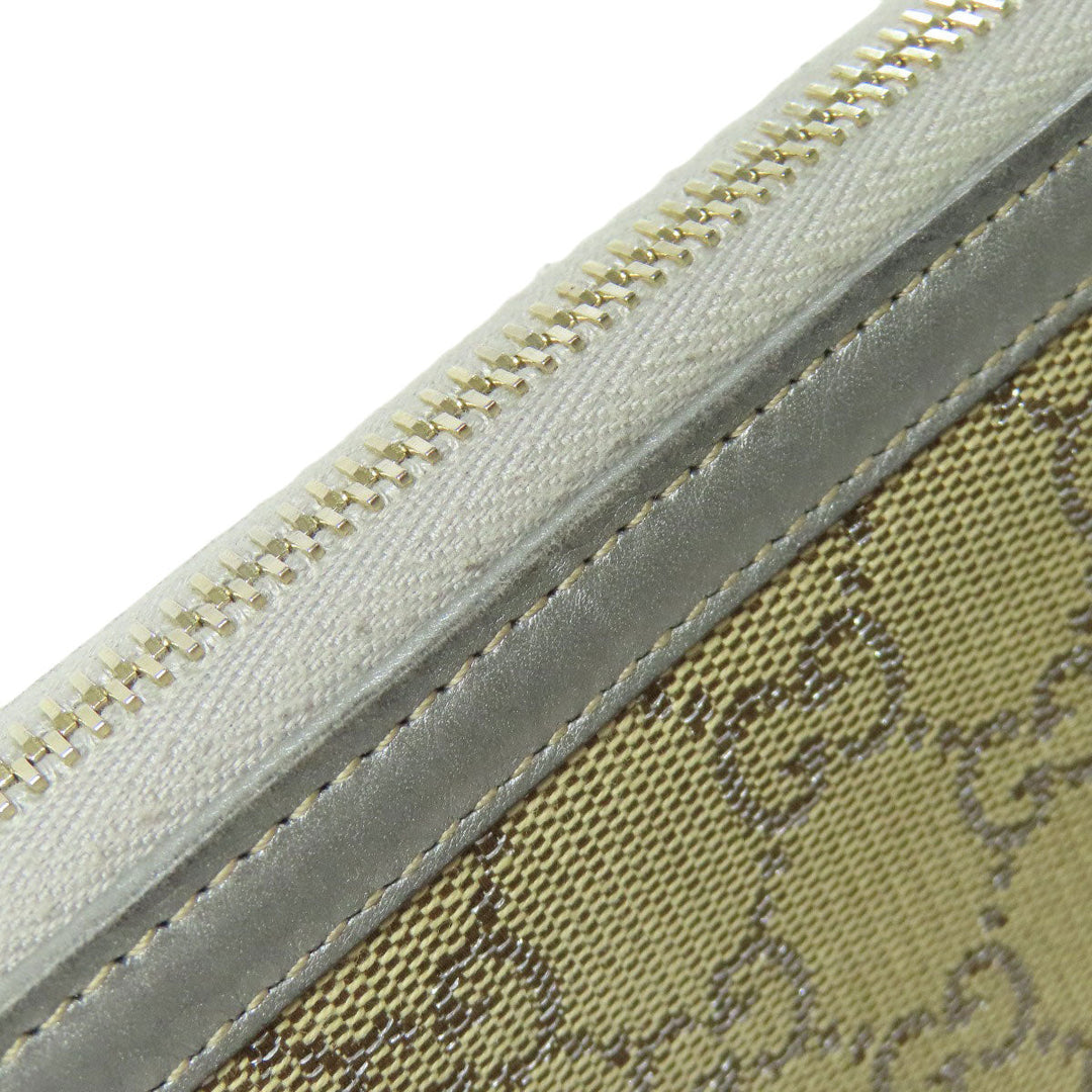 GUCCI Long Wallet Purse 224252 Canvas, Leather Brown GG Women Used Authentic