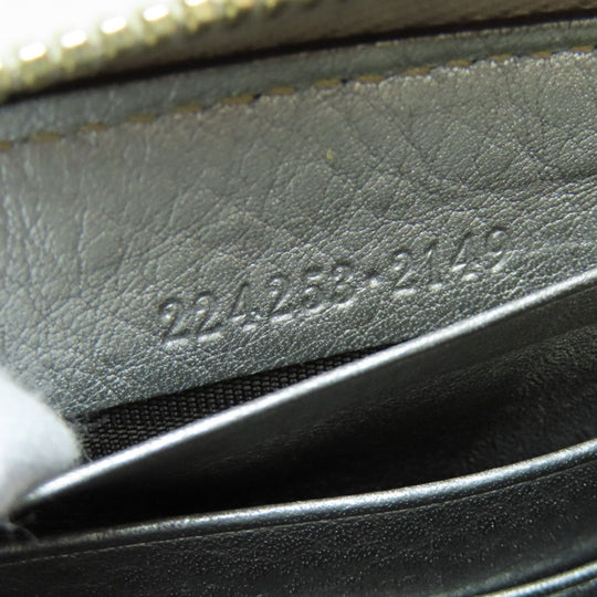 GUCCI Long Wallet Purse 224252 Canvas, Leather Brown GG Women Used Authentic
