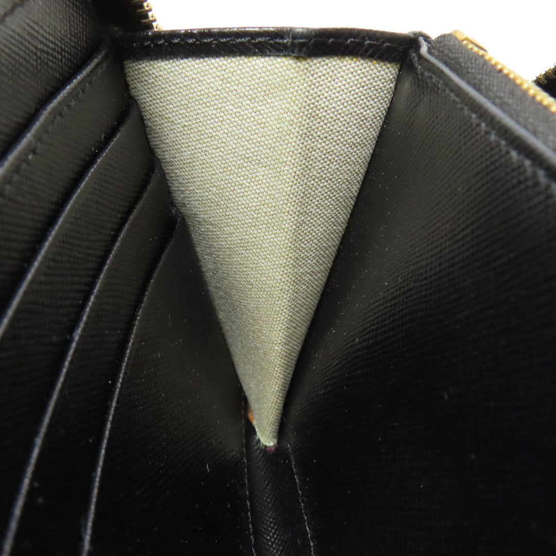 MARNI Long Wallet Purse leather Navy logo Women Used Authentic