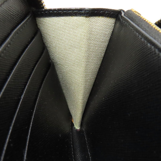 MARNI Long Wallet Purse leather Navy logo Women Used Authentic