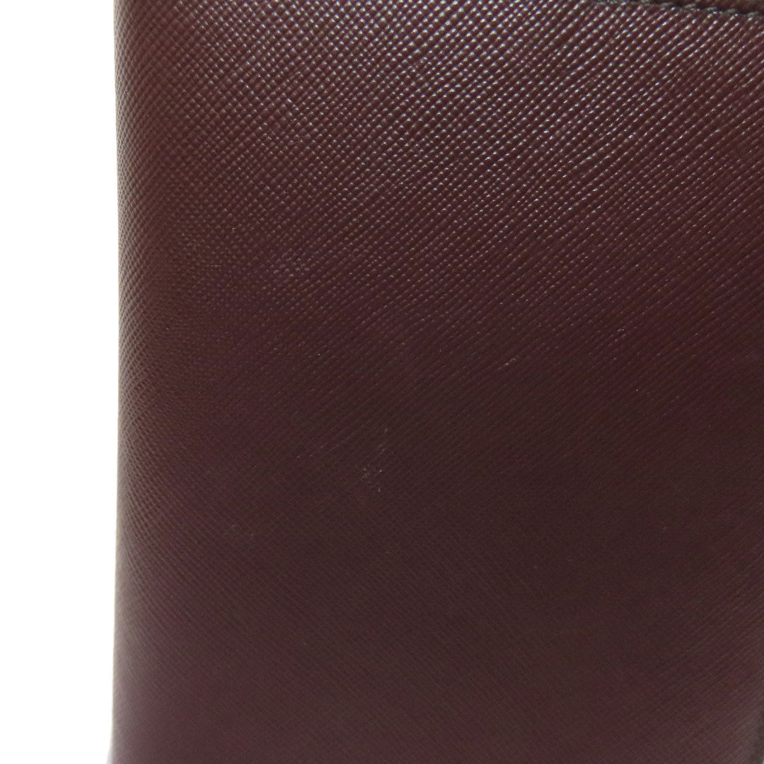 MARNI Long Wallet Purse leather Navy logo Women Used Authentic