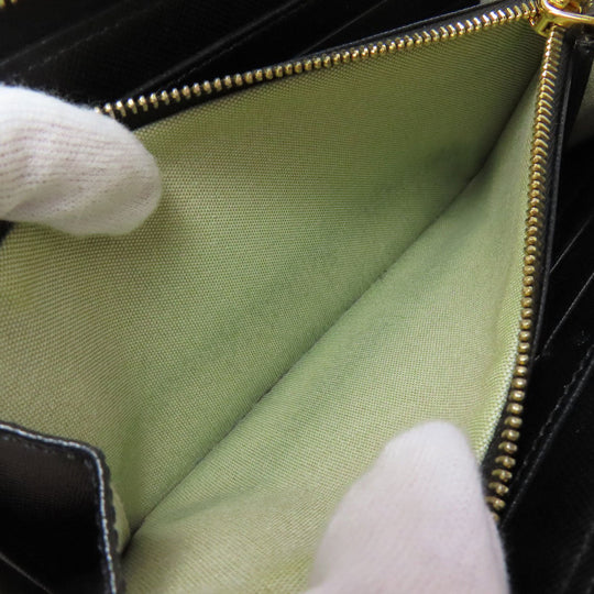 MARNI Long Wallet Purse leather Navy logo Women Used Authentic