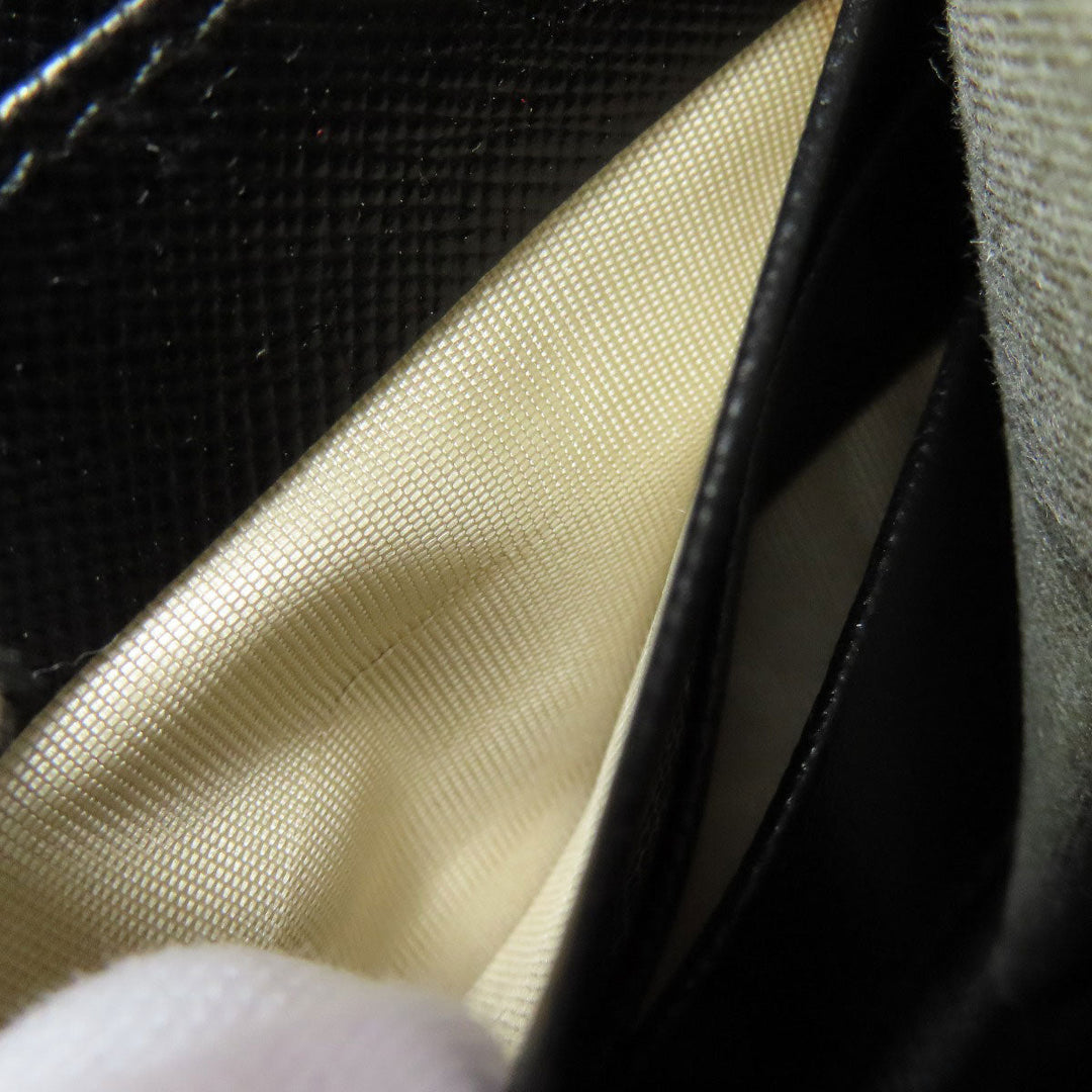 MARNI Long Wallet Purse leather Navy logo Women Used Authentic