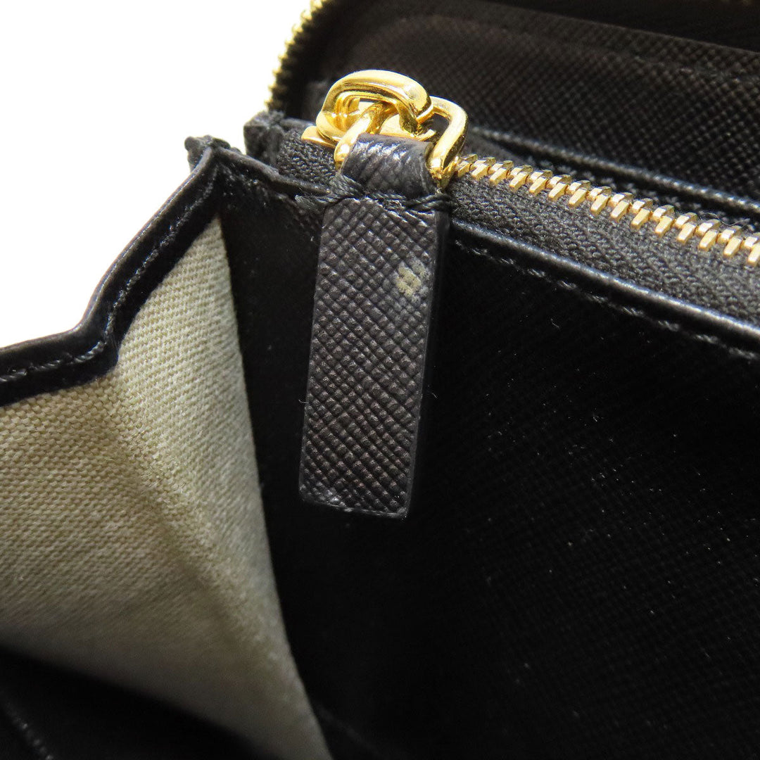 MARNI Long Wallet Purse leather Navy logo Women Used Authentic