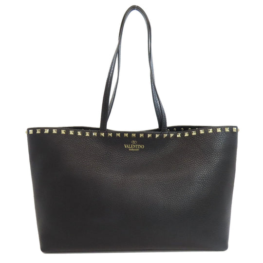 VALENTINO Tote Bag leather black Rock studs