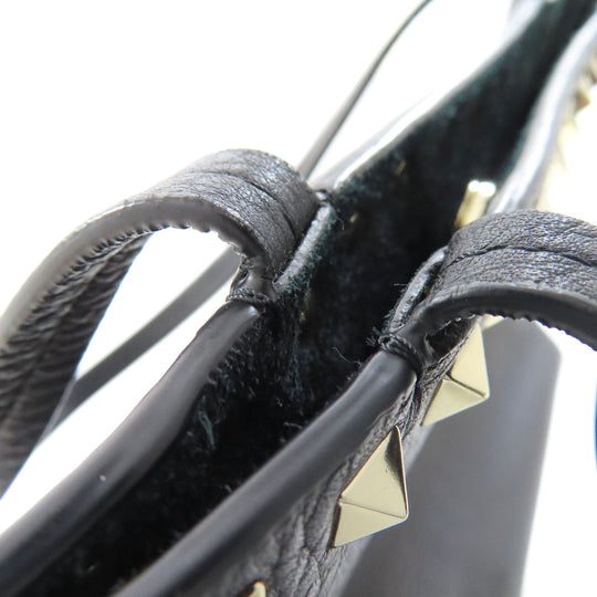 VALENTINO Tote Bag leather black Rock studs