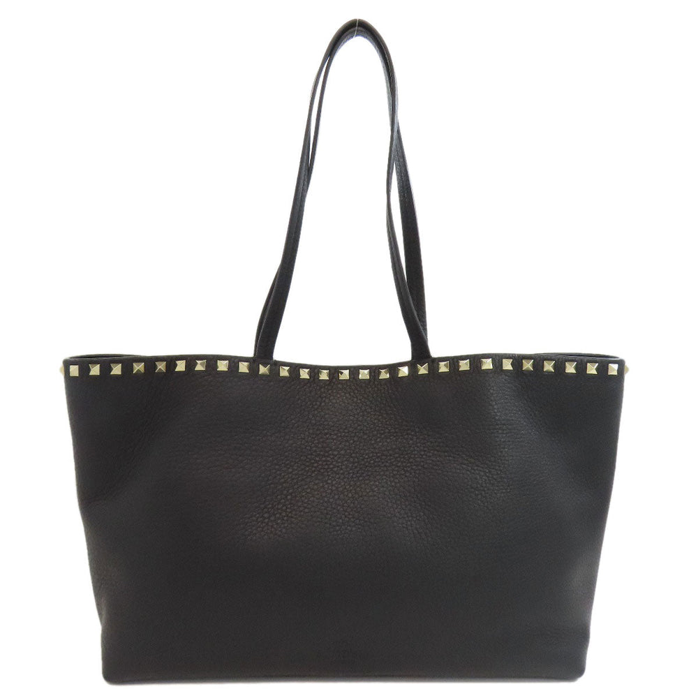 VALENTINO Tote Bag leather black Rock studs