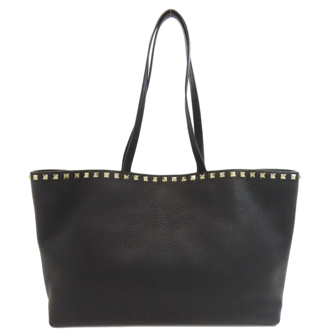 VALENTINO Tote Bag leather black Rock studs