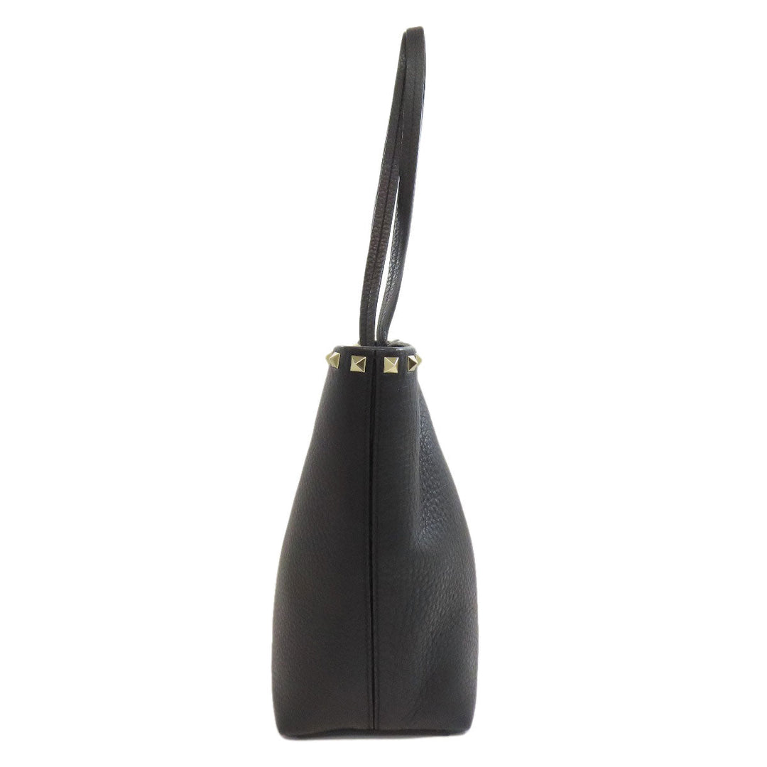 VALENTINO Tote Bag leather black Rock studs