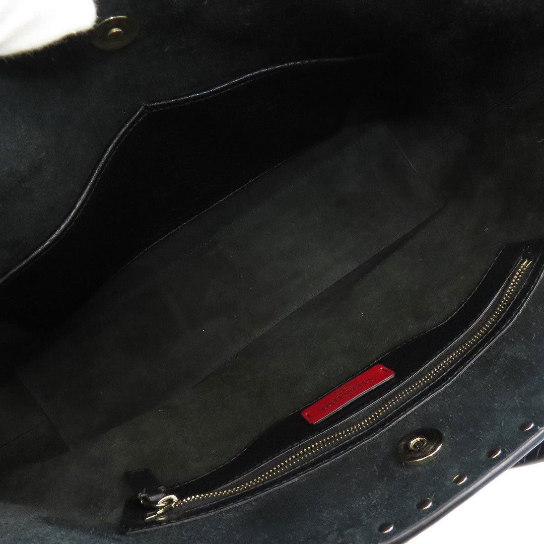 VALENTINO Tote Bag leather black Rock studs