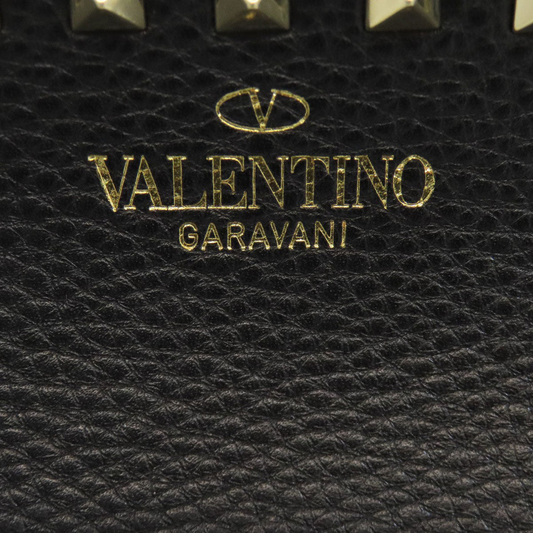 VALENTINO Tote Bag leather black Rock studs