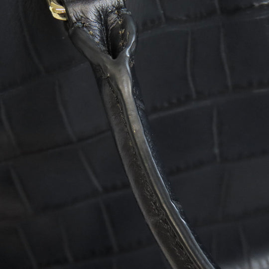 COACH Handbag F37097 leather black Embossed 2WAY Women Used Authentic