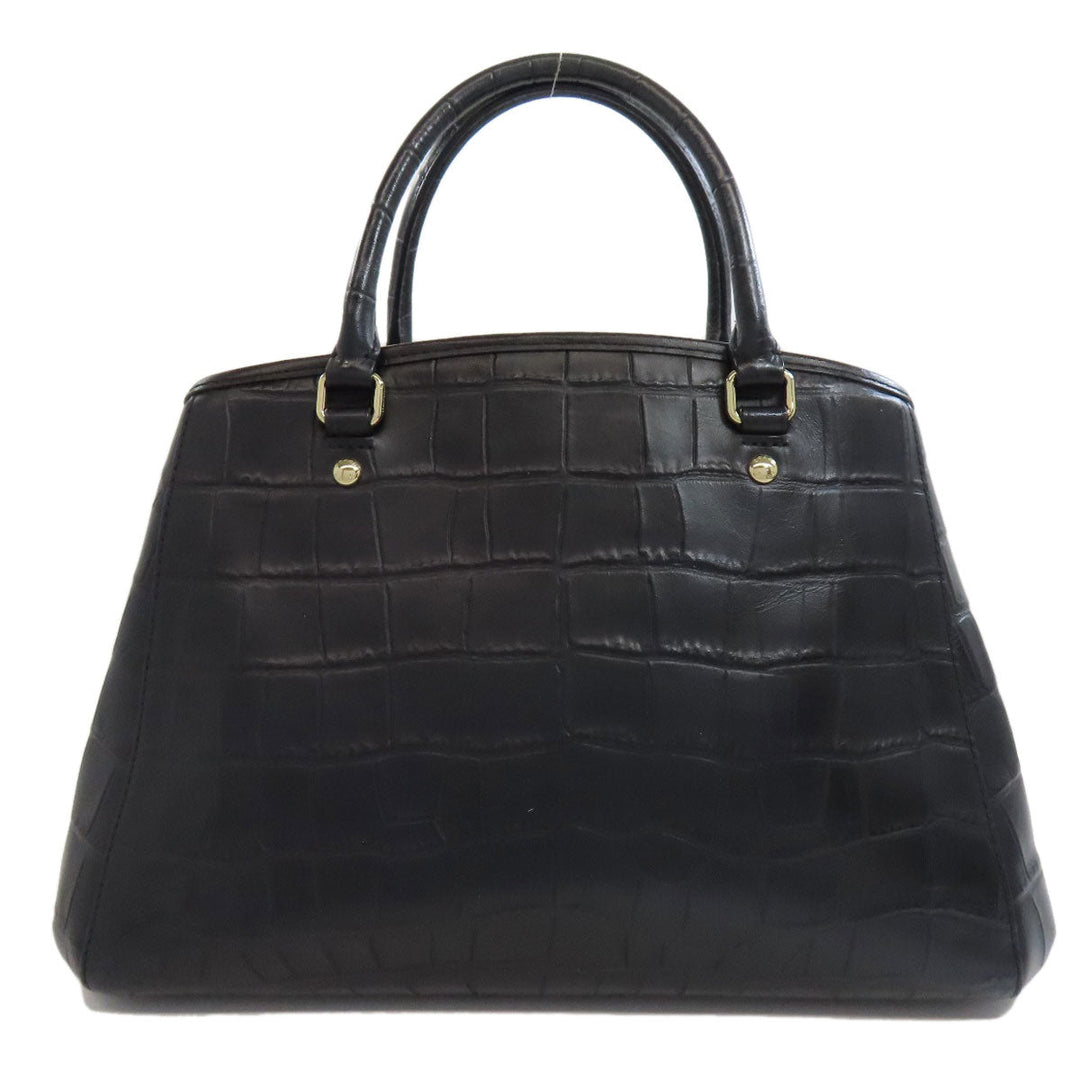 COACH Handbag F37097 leather black Embossed 2WAY Women Used Authentic