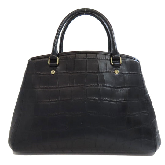 COACH Handbag F37097 leather black Embossed 2WAY Women Used Authentic