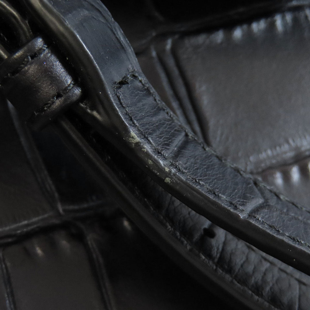 COACH Handbag F37097 leather black Embossed 2WAY Women Used Authentic