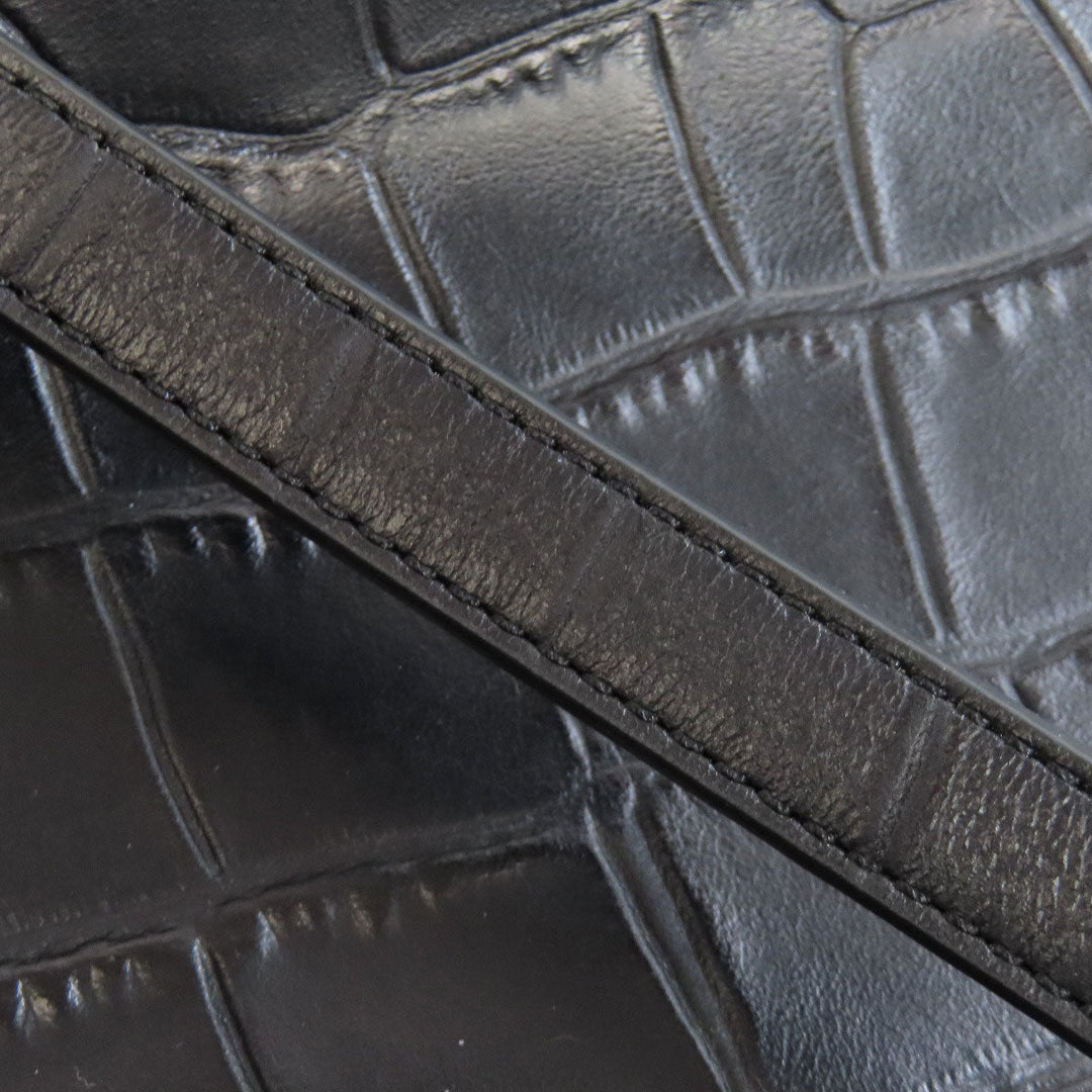 COACH Handbag F37097 leather black Embossed 2WAY Women Used Authentic