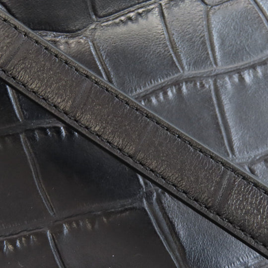 COACH Handbag F37097 leather black Embossed 2WAY Women Used Authentic