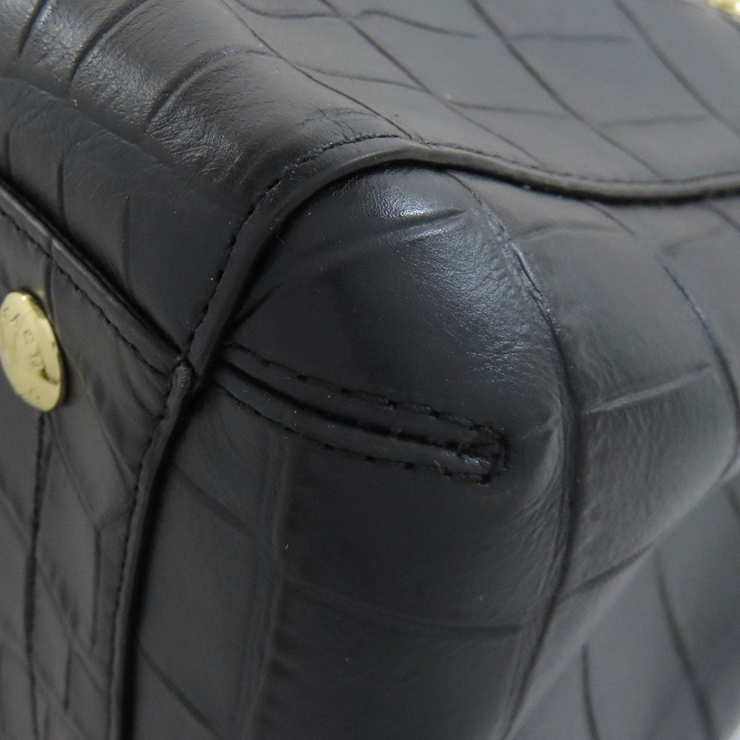 COACH Handbag F37097 leather black Embossed 2WAY Women Used Authentic