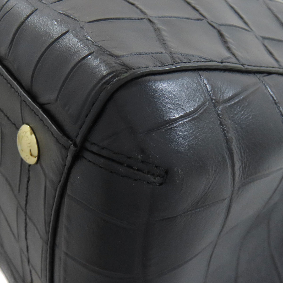 COACH Handbag F37097 leather black Embossed 2WAY Women Used Authentic