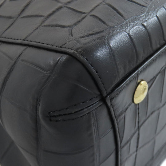 COACH Handbag F37097 leather black Embossed 2WAY Women Used Authentic