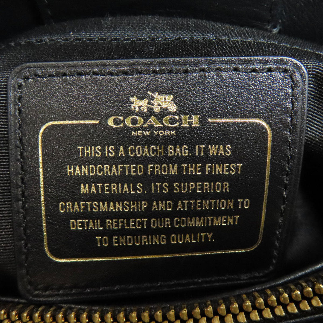 COACH Handbag F37097 leather black Embossed 2WAY Women Used Authentic