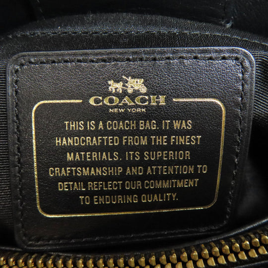 COACH Handbag F37097 leather black Embossed 2WAY Women Used Authentic