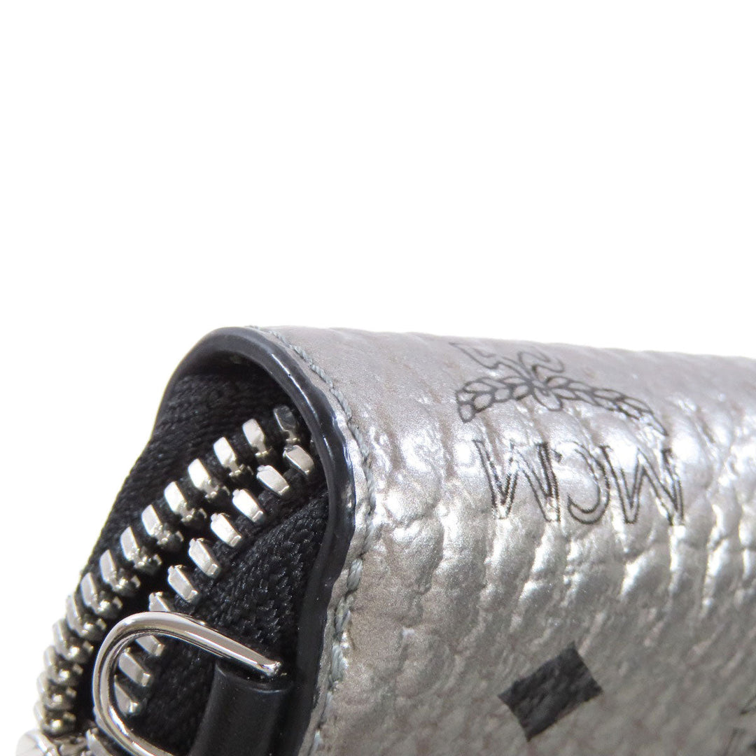 MCM Long Wallet Purse PVC Silver Rabbit print