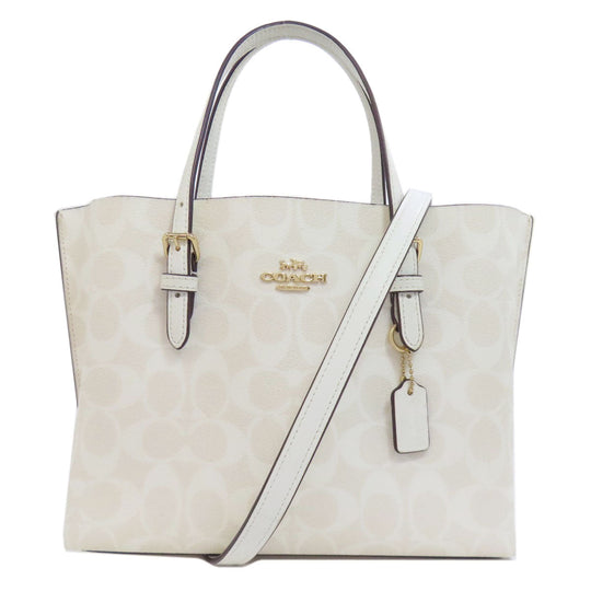 COACH Handbag C4250 PVC white Molly Tote 25 Signature 2WAY