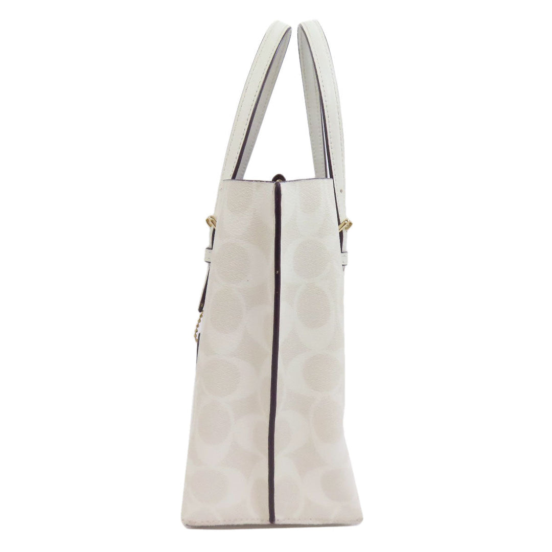 COACH Handbag C4250 PVC white Molly Tote 25 Signature 2WAY