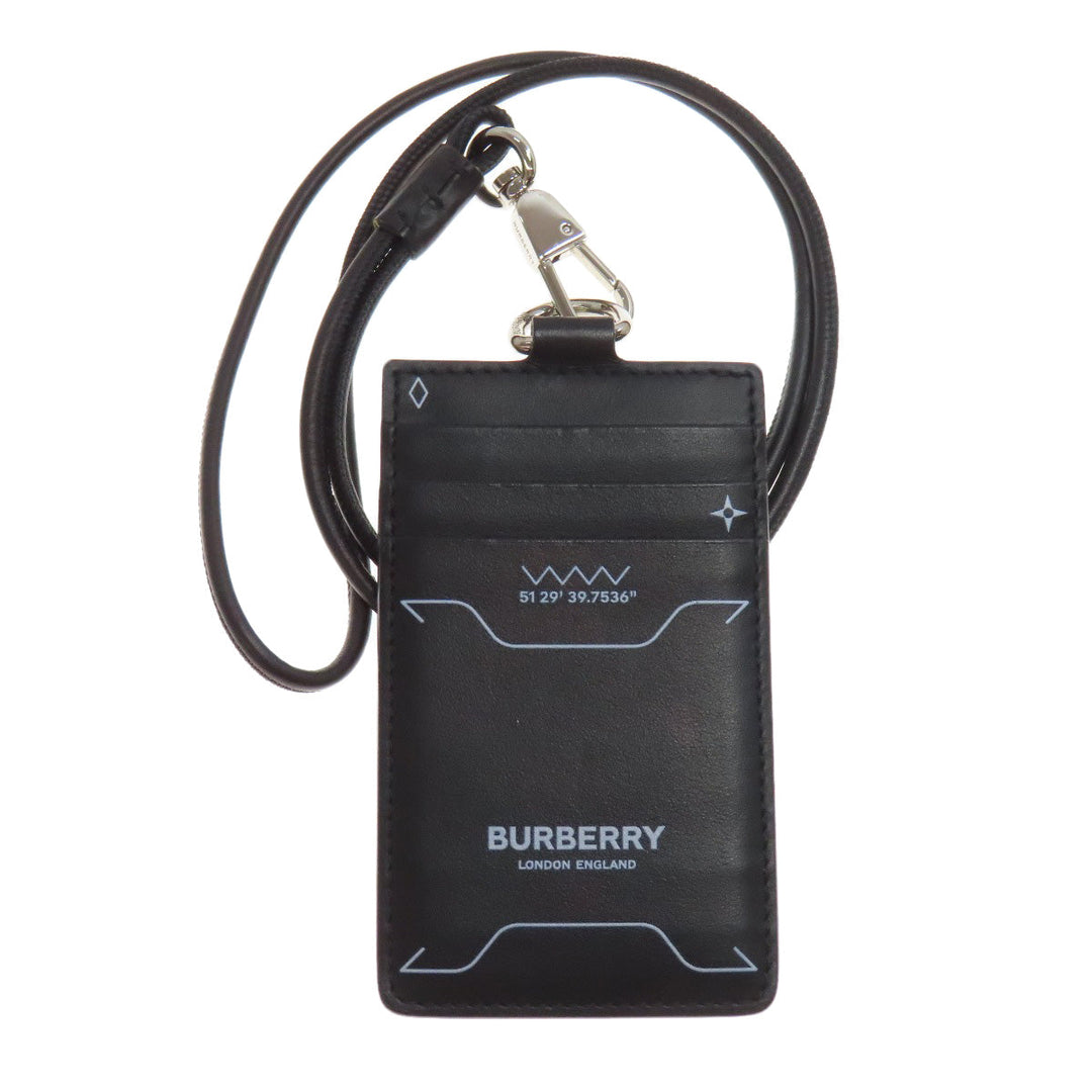 BURBERRY Card Case leather black Shoulder pass case
