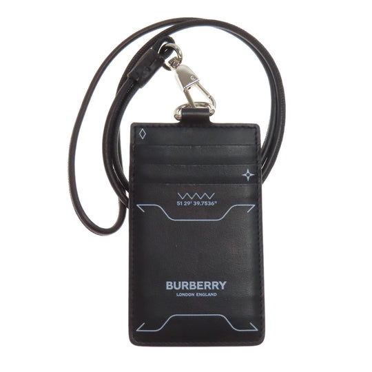 BURBERRY Card Case leather black Shoulder pass case