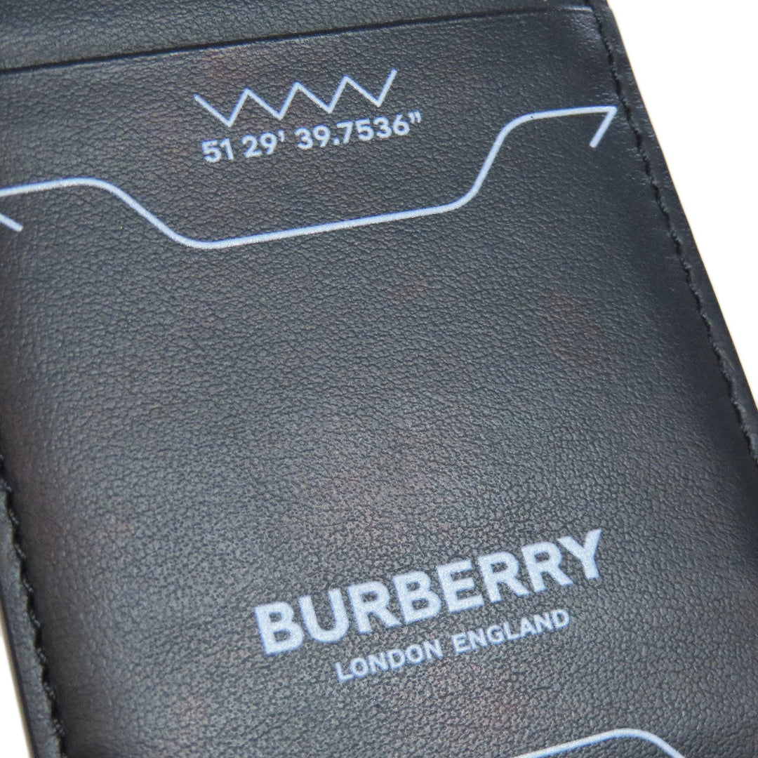 BURBERRY Card Case leather black Shoulder pass case