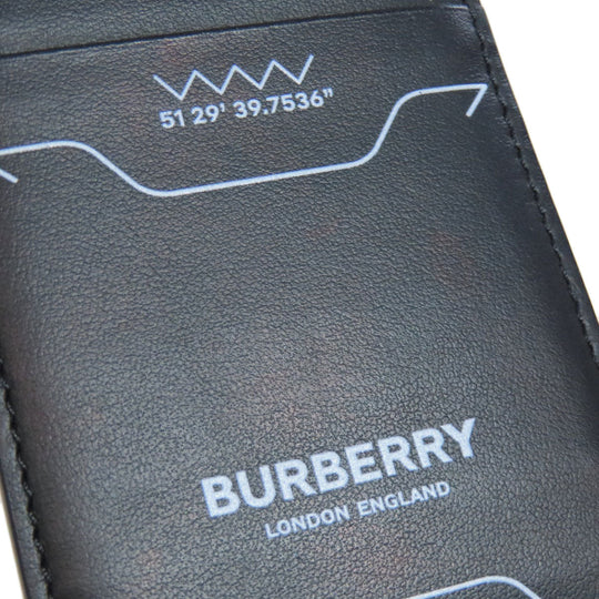 BURBERRY Card Case leather black Shoulder pass case