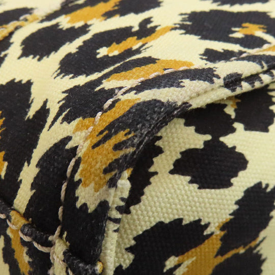 MARC JACOBS Handbag canvas yellow Leopard Pattern 2WAY