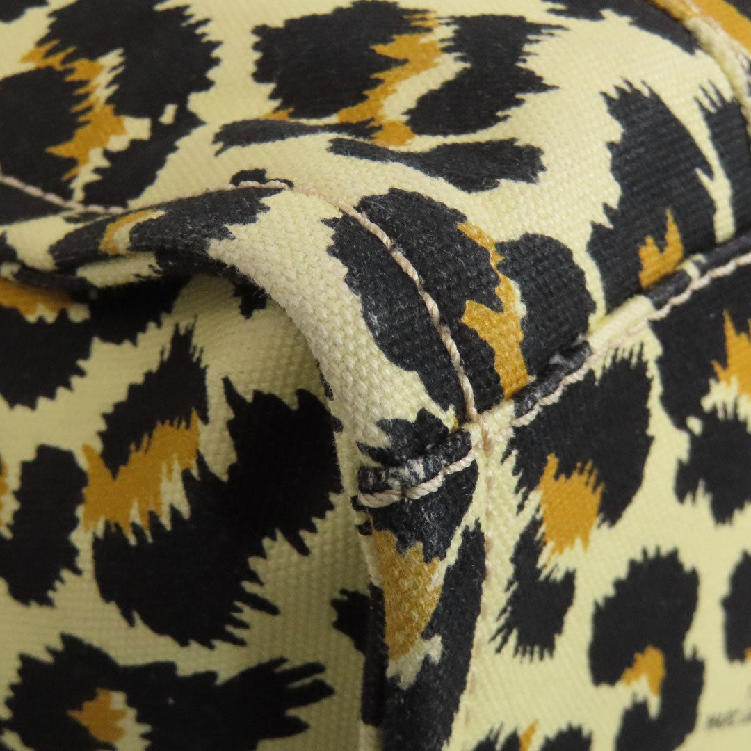 MARC JACOBS Handbag canvas yellow Leopard Pattern 2WAY