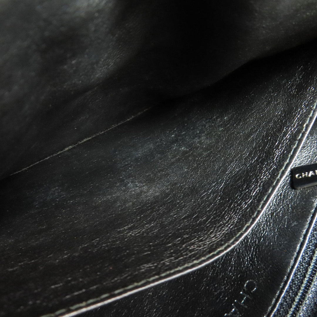 CHANEL Shoulder Bag lambskin black one belt COCO Mark SilverMetal