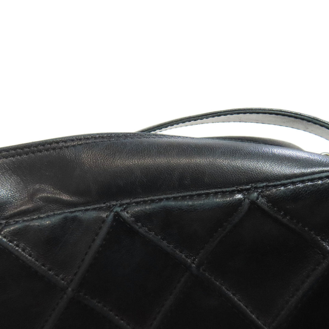 CHANEL Shoulder Bag lambskin black one belt COCO Mark SilverMetal