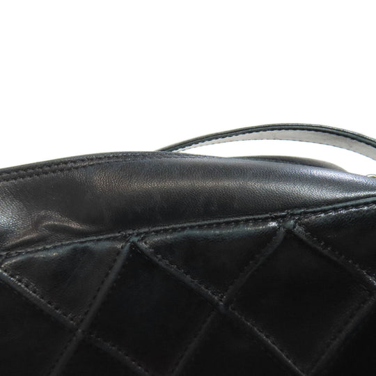 CHANEL Shoulder Bag lambskin black one belt COCO Mark SilverMetal