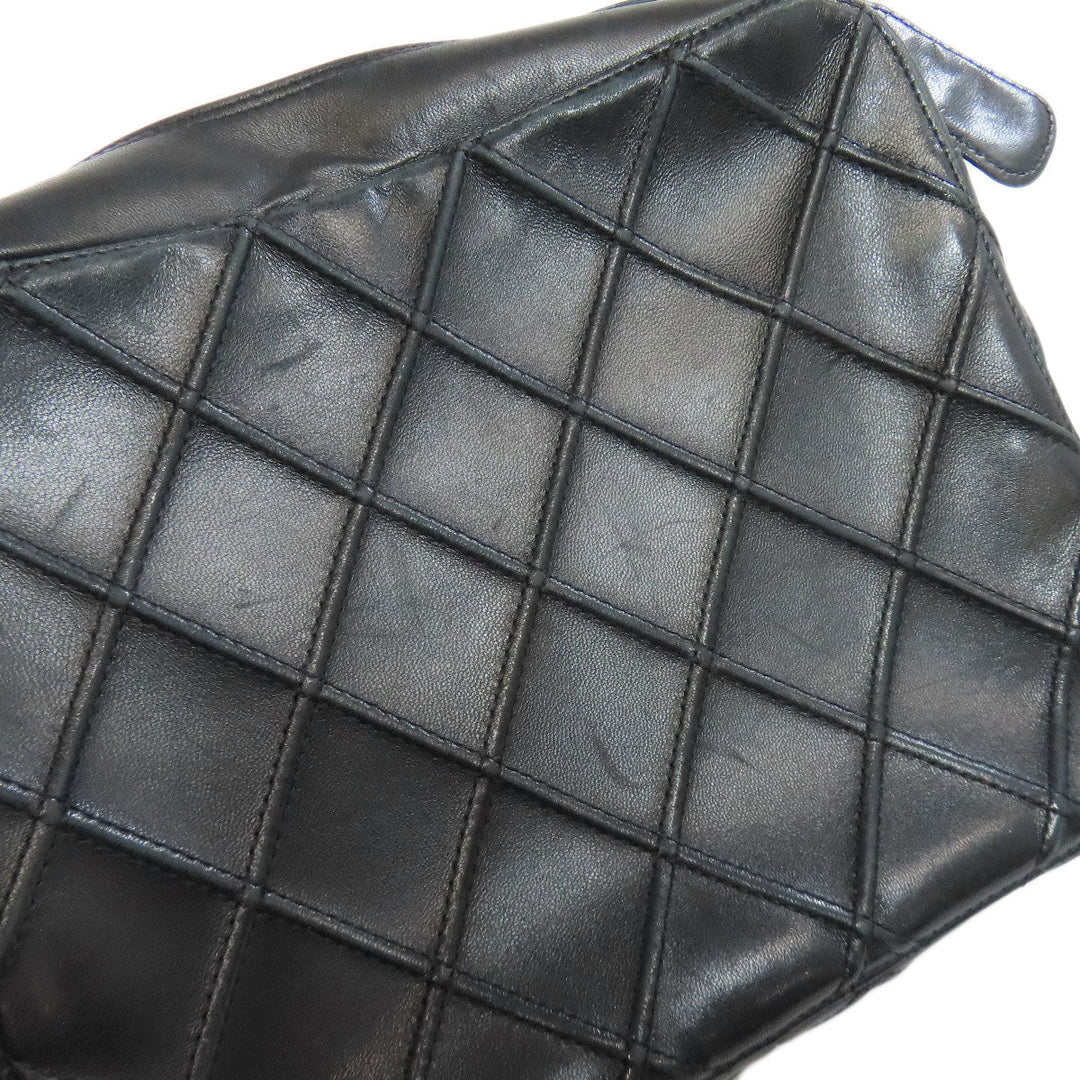 CHANEL Shoulder Bag lambskin black one belt COCO Mark SilverMetal