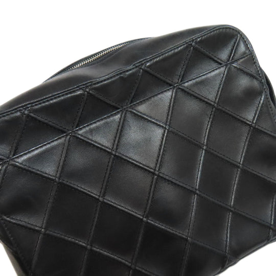 CHANEL Shoulder Bag lambskin black one belt COCO Mark SilverMetal