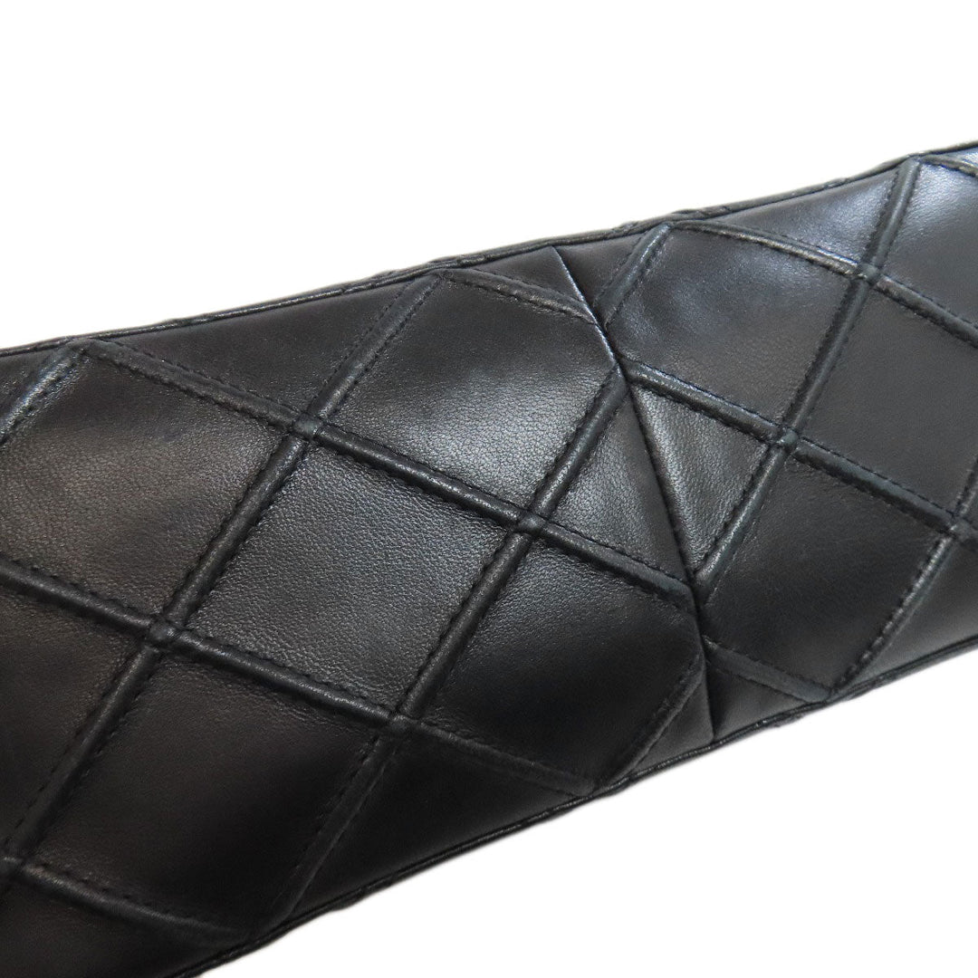 CHANEL Shoulder Bag lambskin black one belt COCO Mark SilverMetal