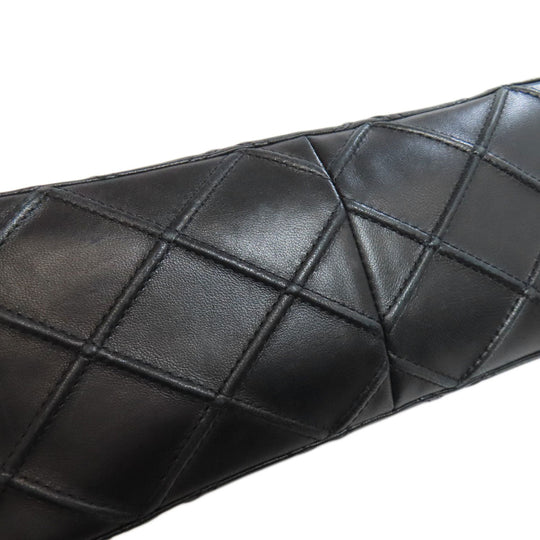 CHANEL Shoulder Bag lambskin black one belt COCO Mark SilverMetal