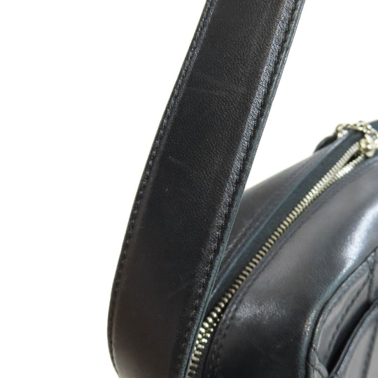 CHANEL Shoulder Bag lambskin black one belt COCO Mark SilverMetal