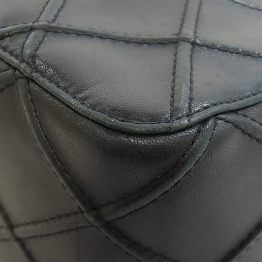 CHANEL Shoulder Bag lambskin black one belt COCO Mark SilverMetal