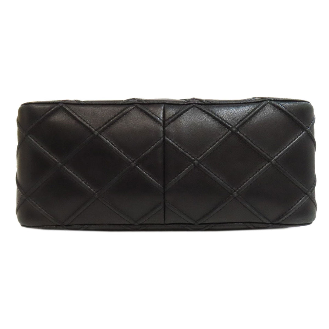 CHANEL Shoulder Bag lambskin black one belt COCO Mark SilverMetal