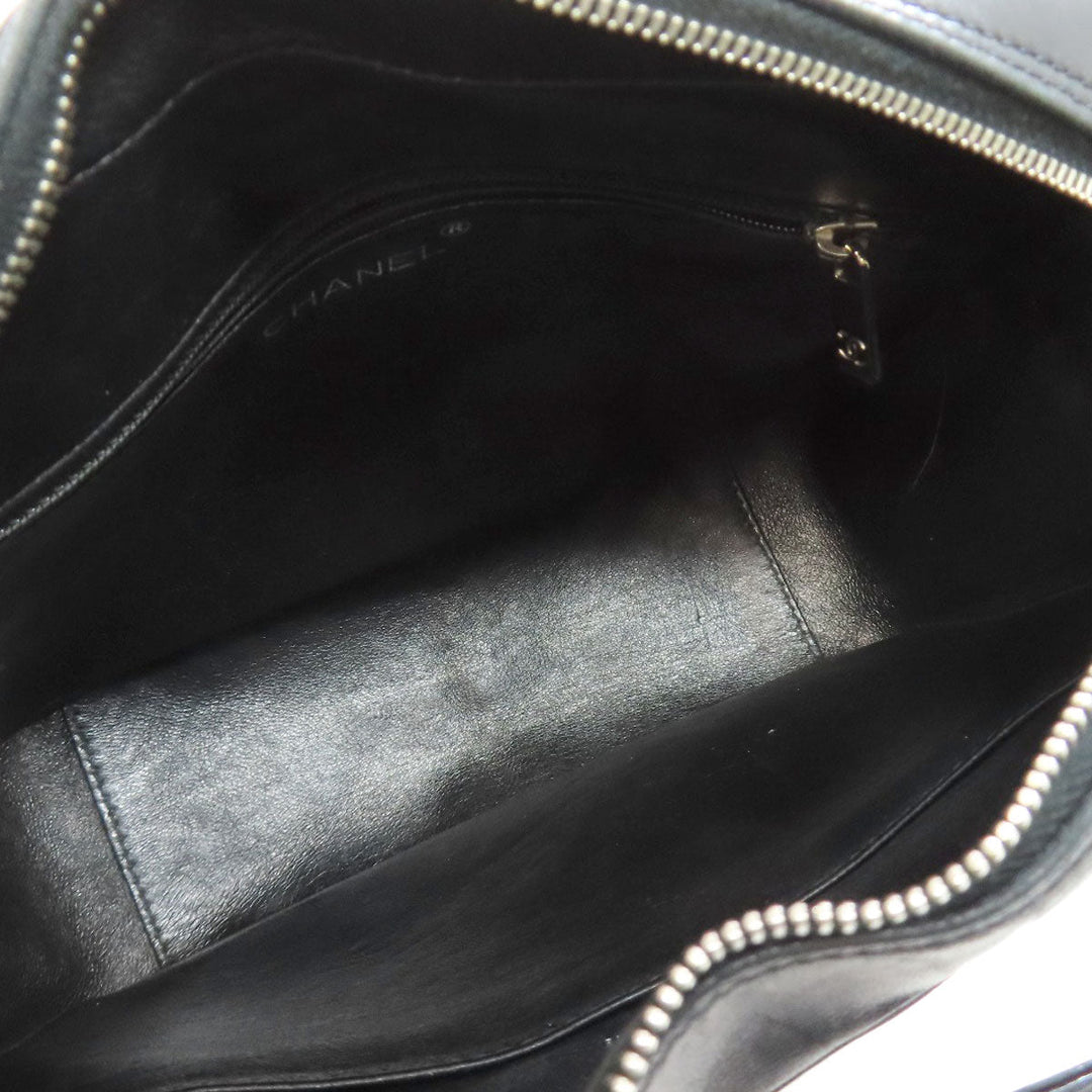 CHANEL Shoulder Bag lambskin black one belt COCO Mark SilverMetal