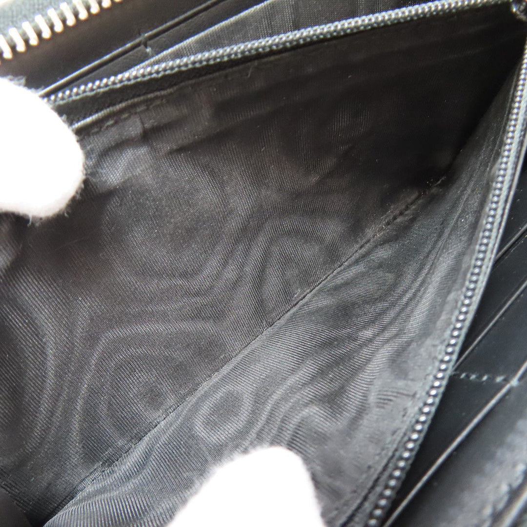 GUCCI Long Wallet Purse 625558 PVC black Zip Around GG Embossed mens Used Authentic