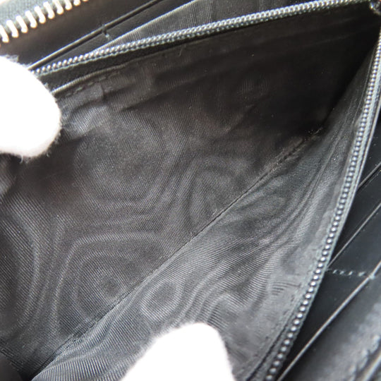 GUCCI Long Wallet Purse 625558 PVC black Zip Around GG Embossed mens Used Authentic