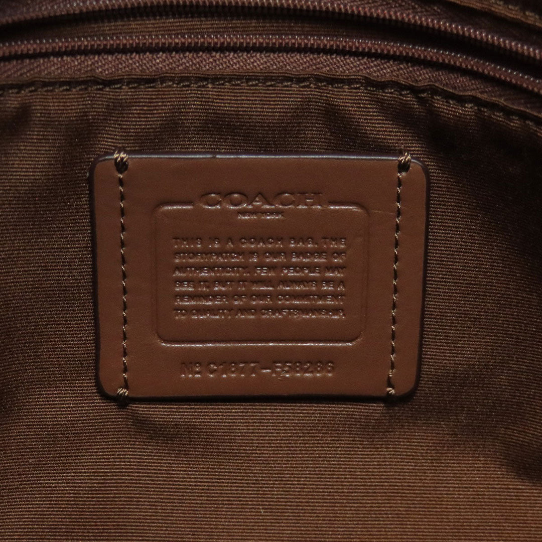 COACH Tote Bag PVC Brown Signature Women Used Authentic