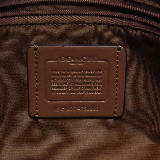 COACH Tote Bag PVC Brown Signature Women Used Authentic